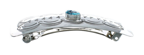 Turquoise and Genuine Sterling Silver Navajo Hair Barrette JX131003